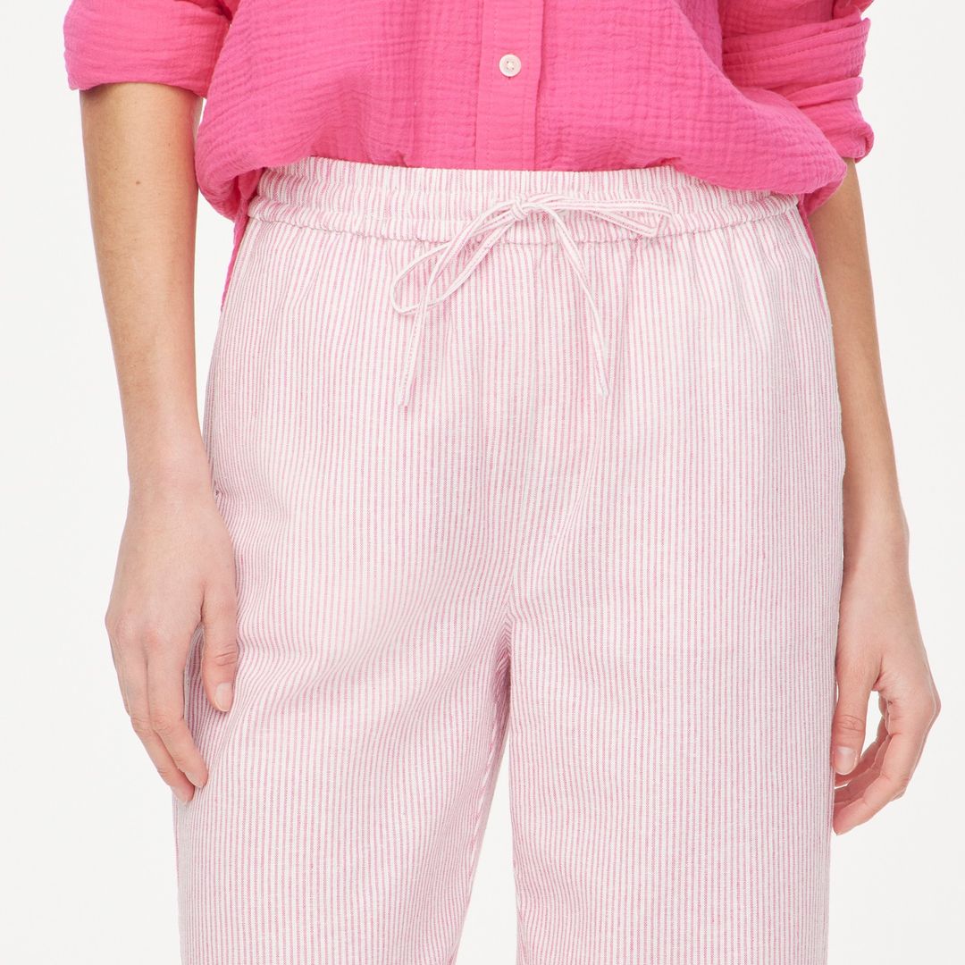 slim wide leg linen drawstring pant - st #7