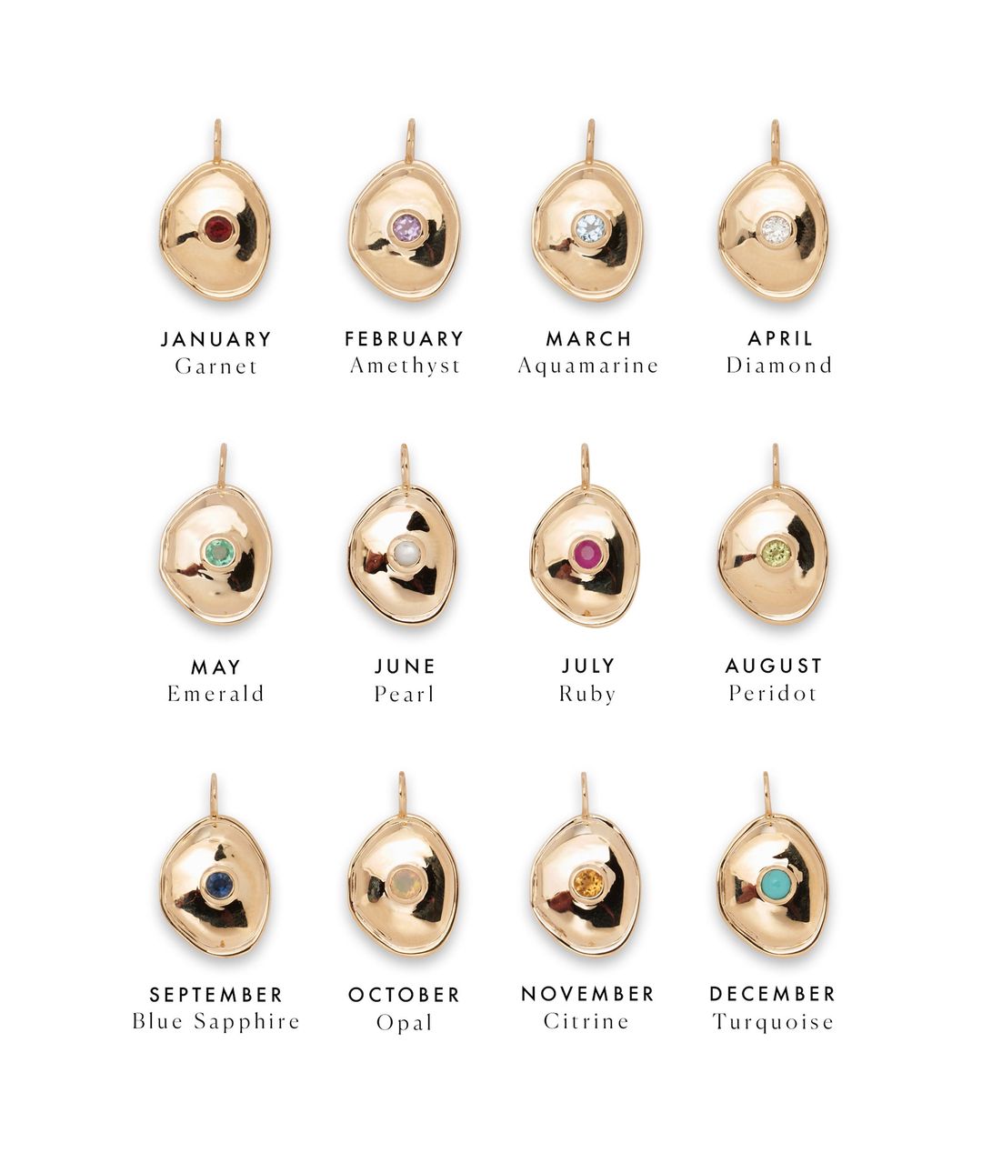 14k Gold Birthstone Necklace Charm in Emerald #3