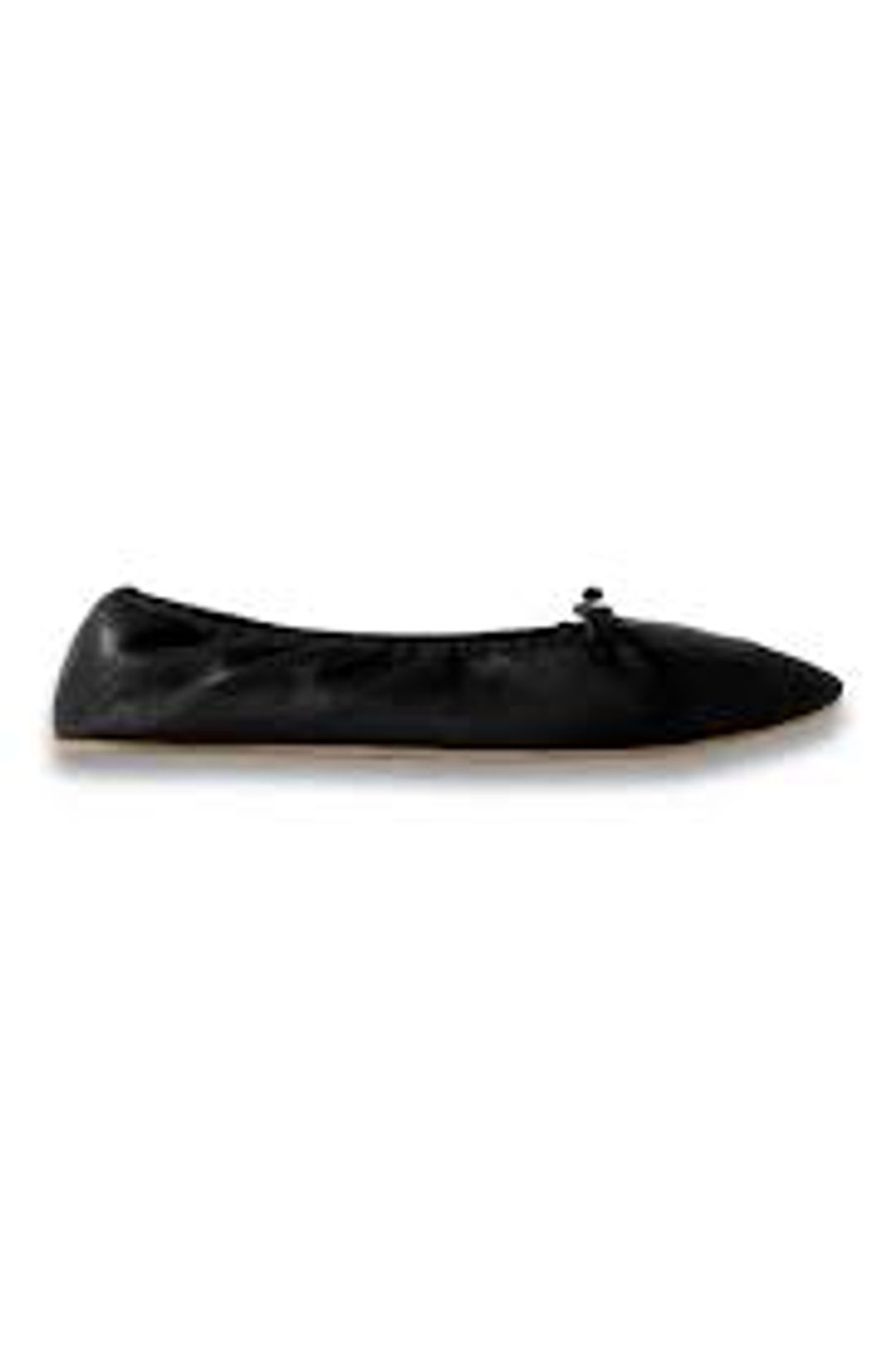 Black Glove Leather Flats