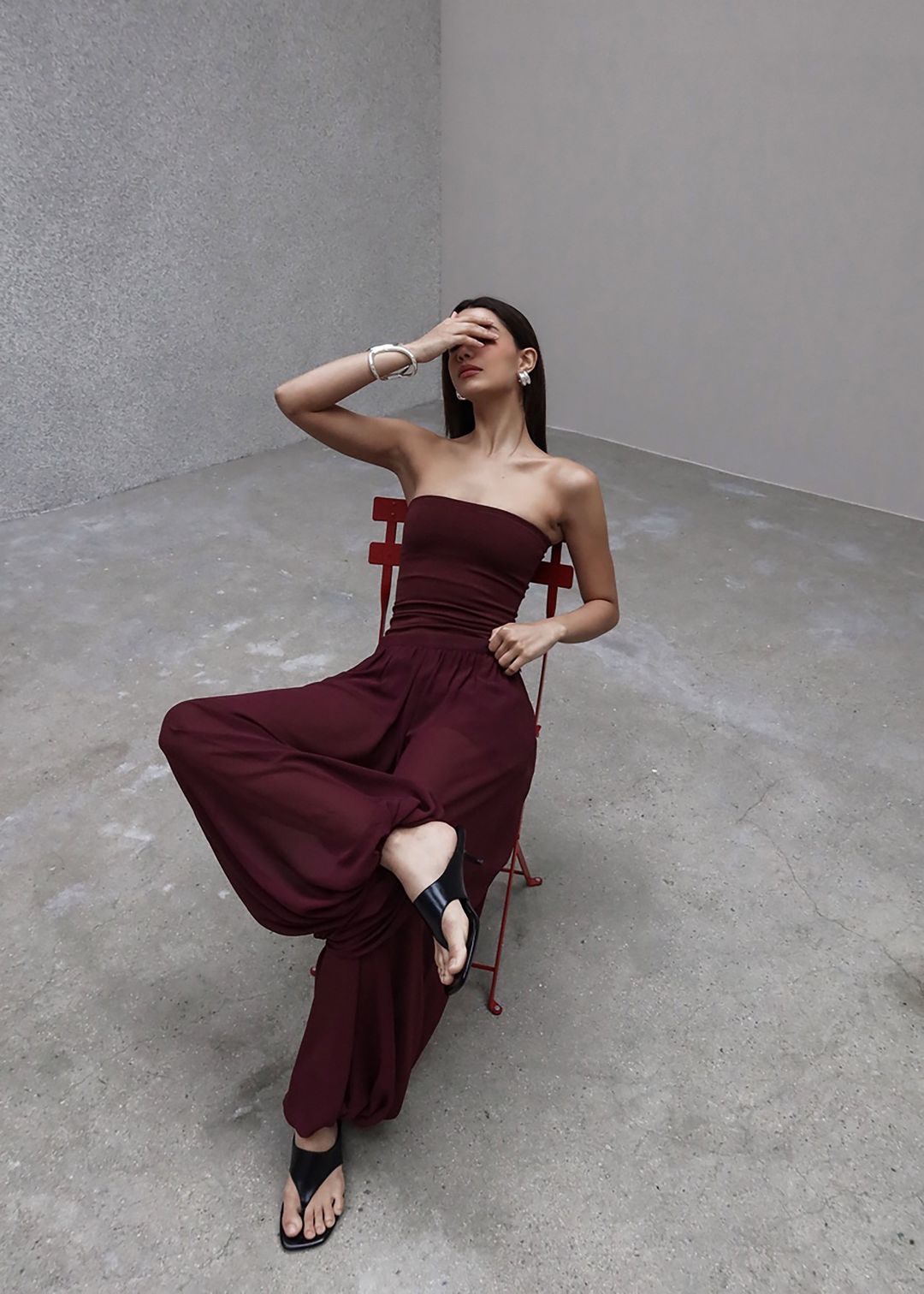 Solrae Tube Top - Burgundy #6