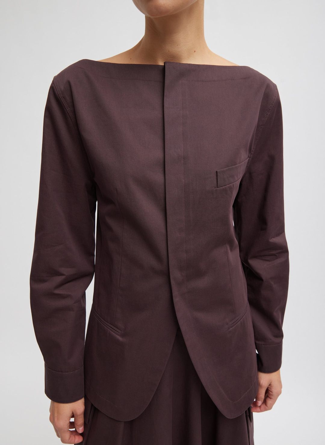 Bio Twill Boatneck Shirt Jacket