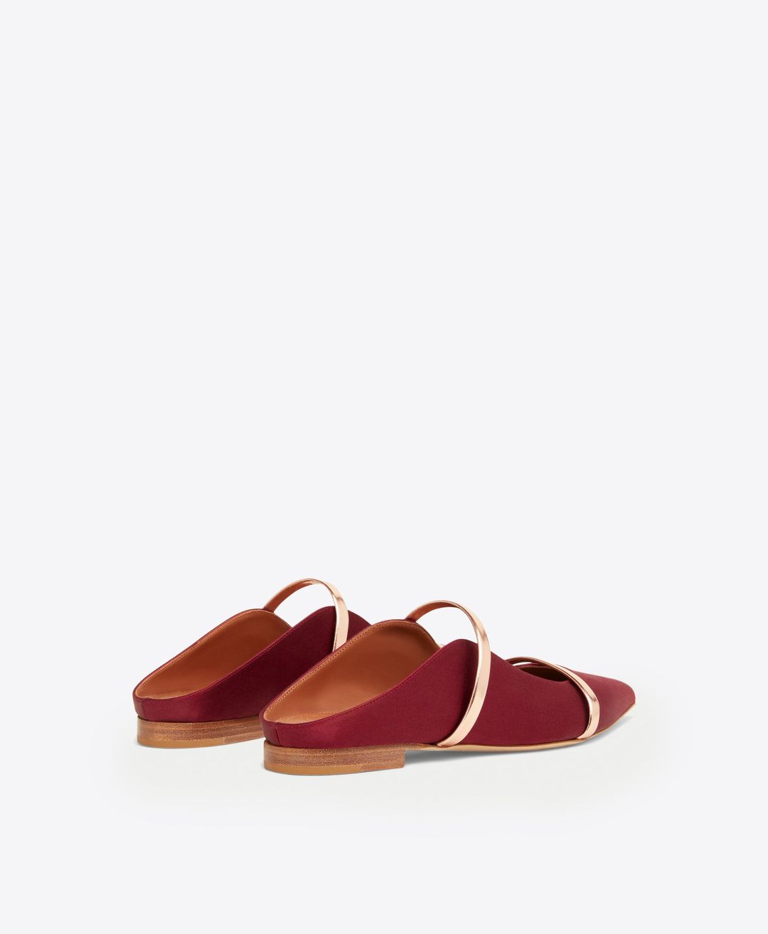 Maureen Flat - Wine Rose Gold Satin Flat #3
