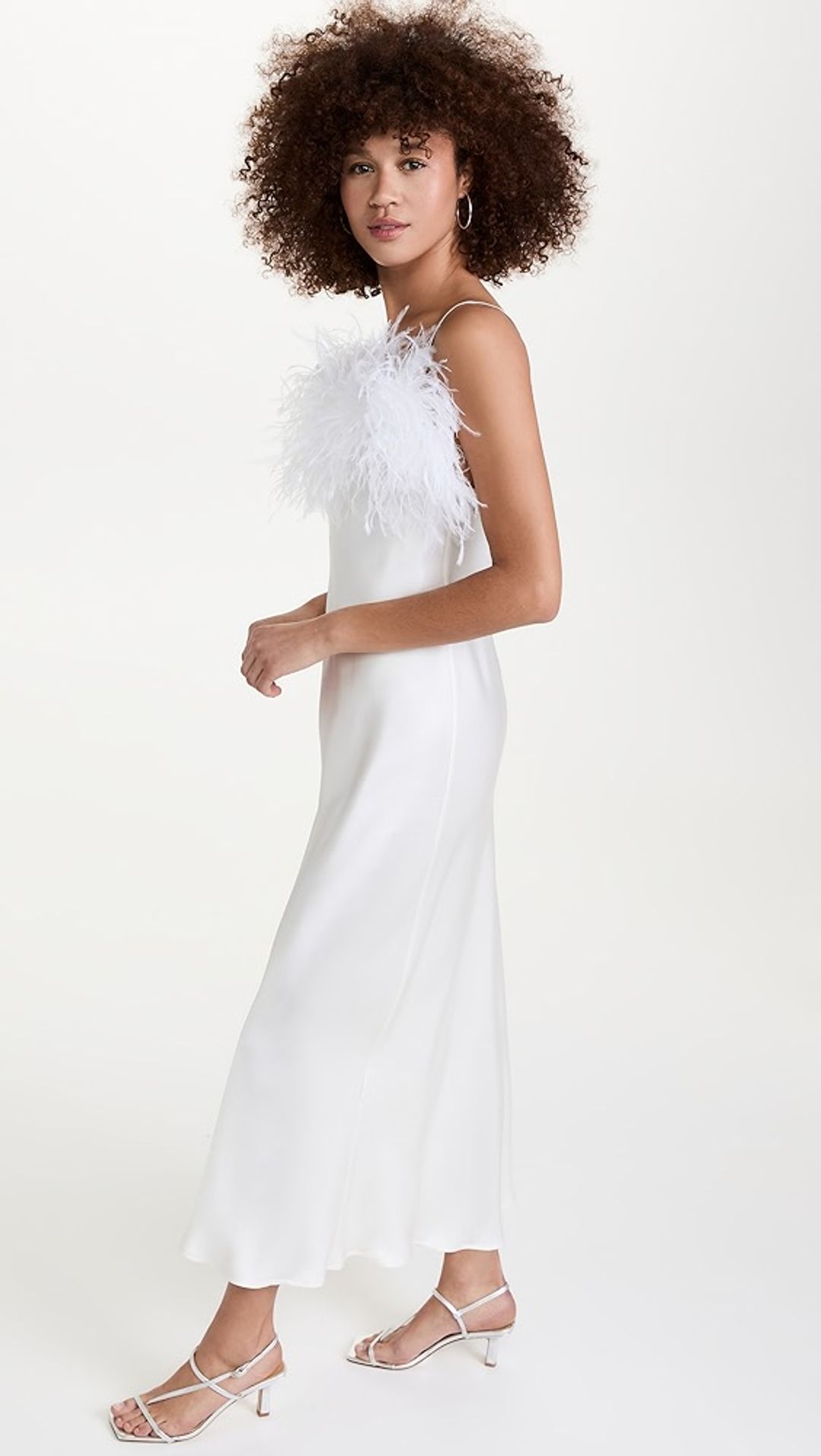 Boheme Slip Dress with Feathers #3