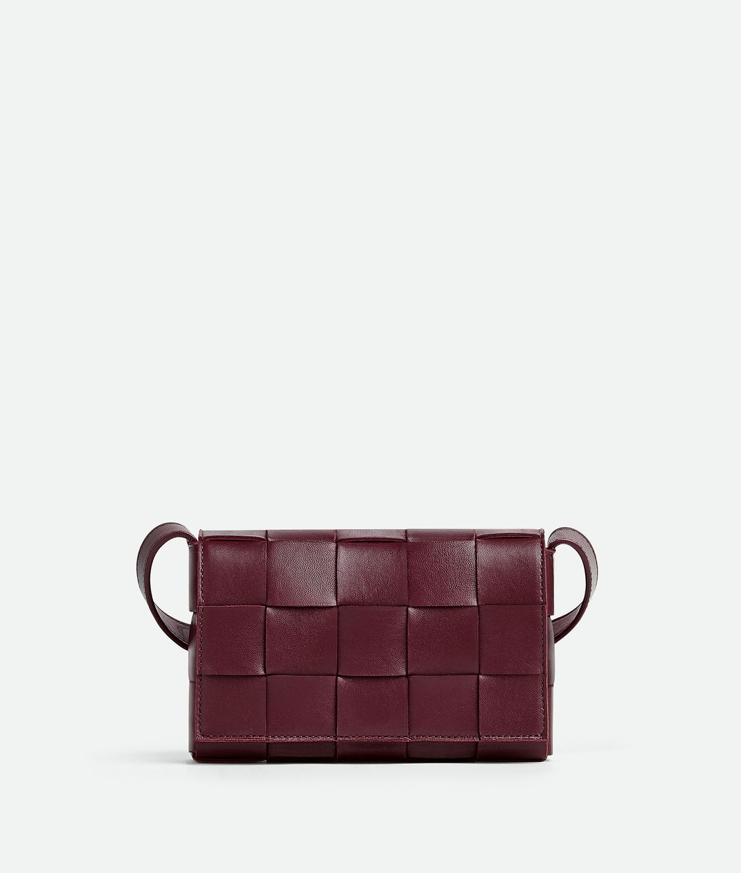 Classic Intreccio leather cross-body bag in Barolo