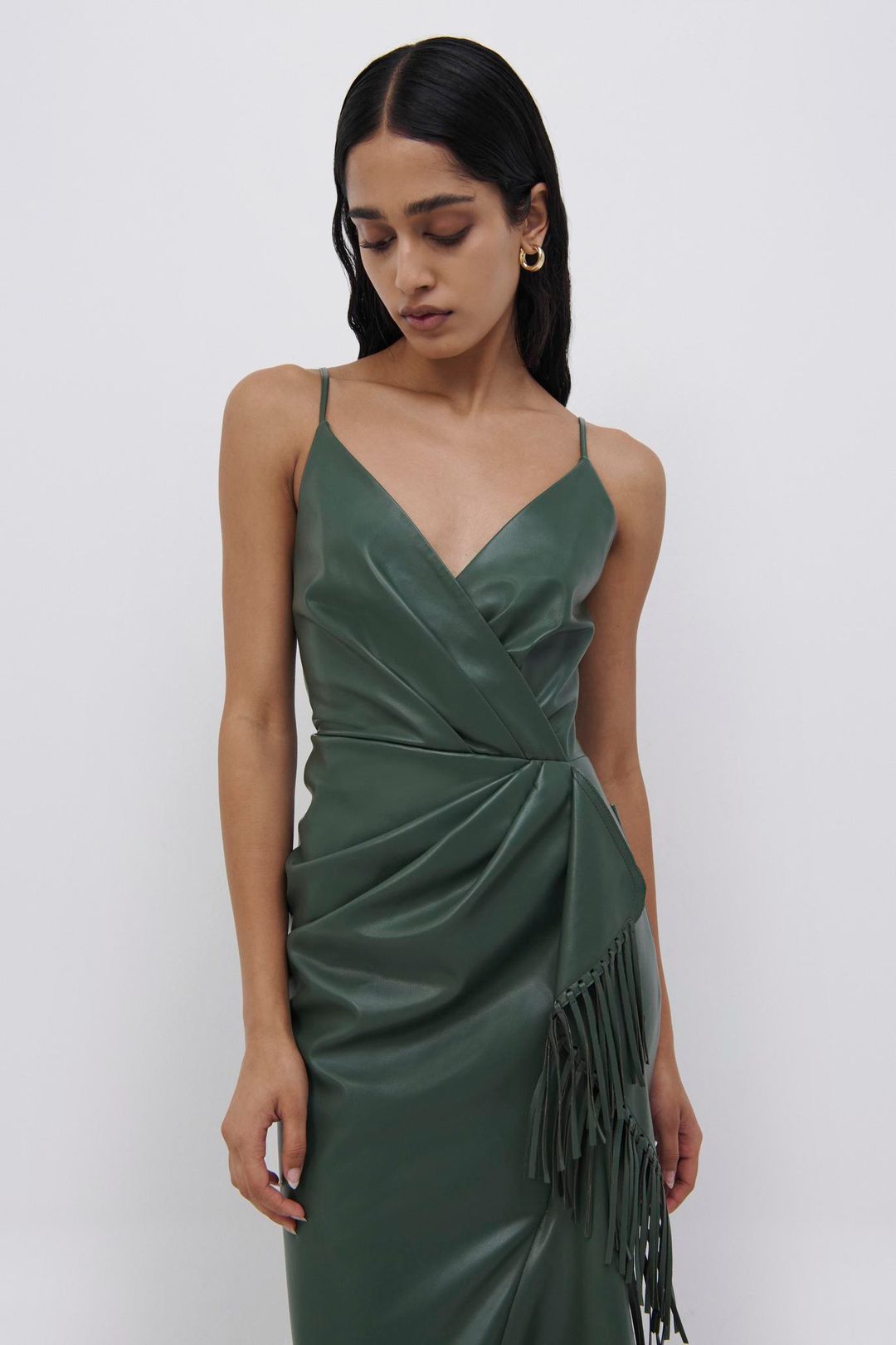 Carlee Vegan Leather Midi Dress #3