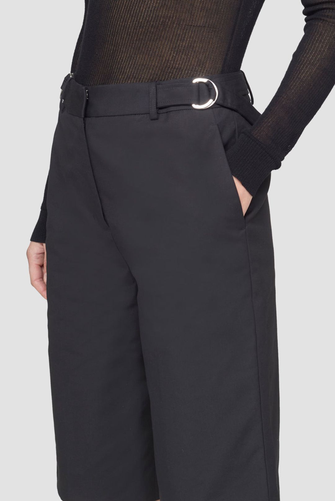 Structured Cotton Belted Walking Shorts #5