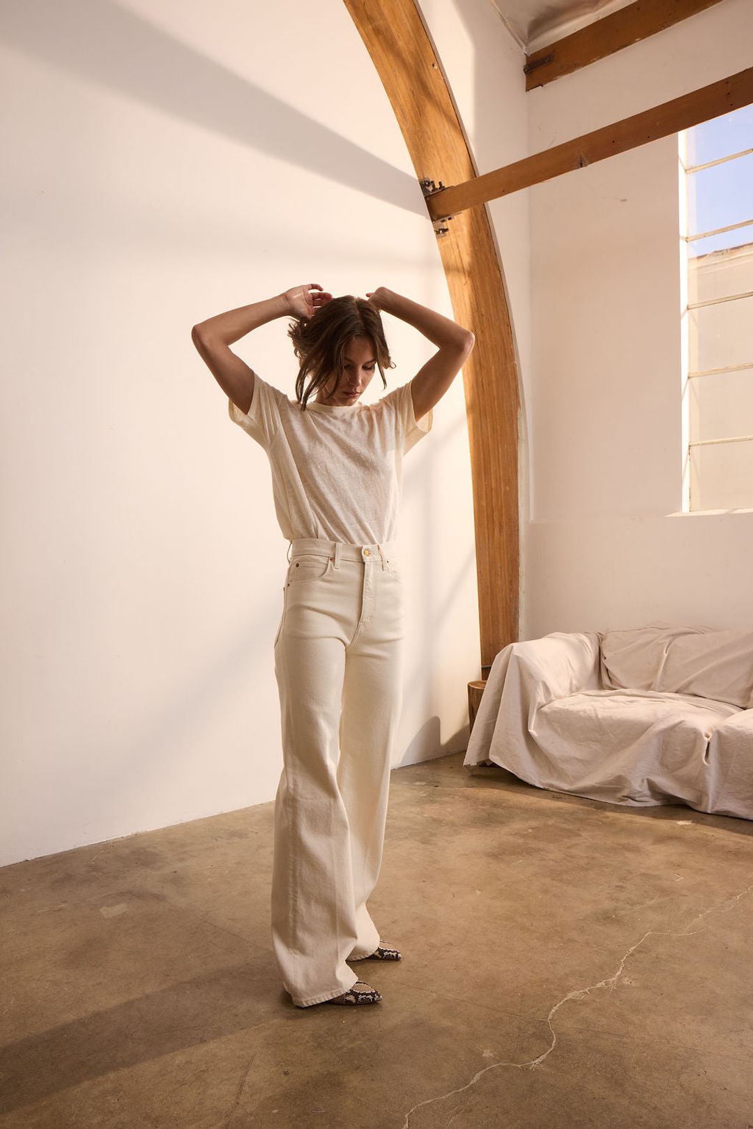 The Crease Jean in Ecru #18