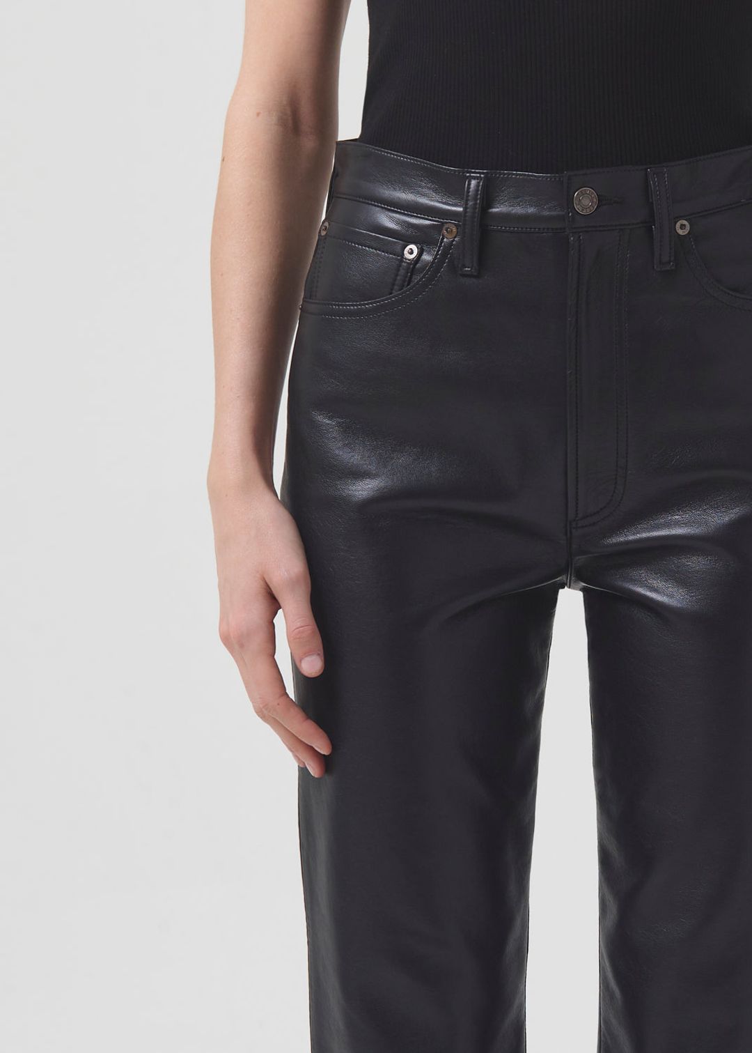 Recycled Leather 90's Pinch Waist in Detox #5