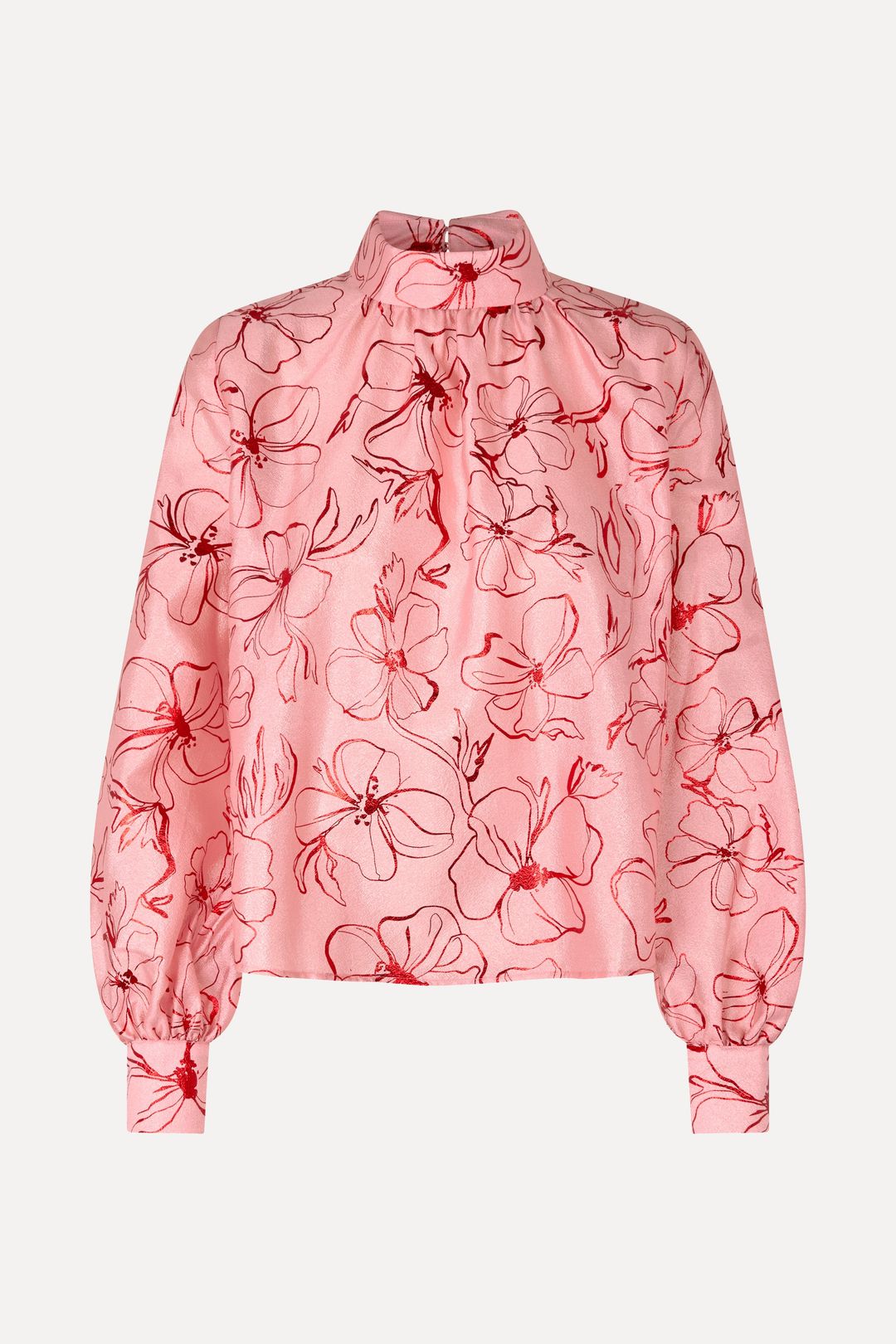 Gathered Long Sleeve Top - Foil Foliage #3