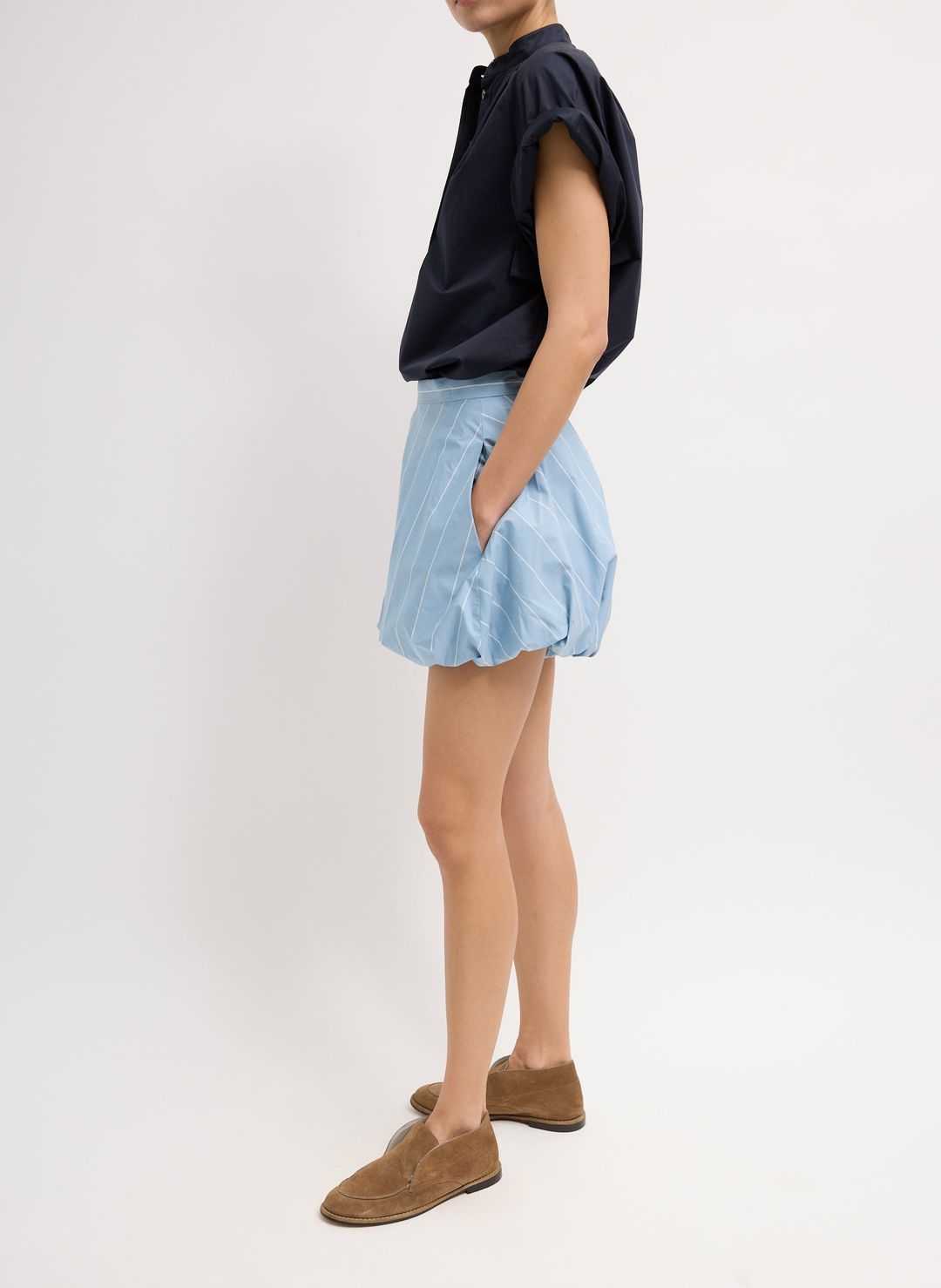 Striped Tech Poplin Bubble Short #4