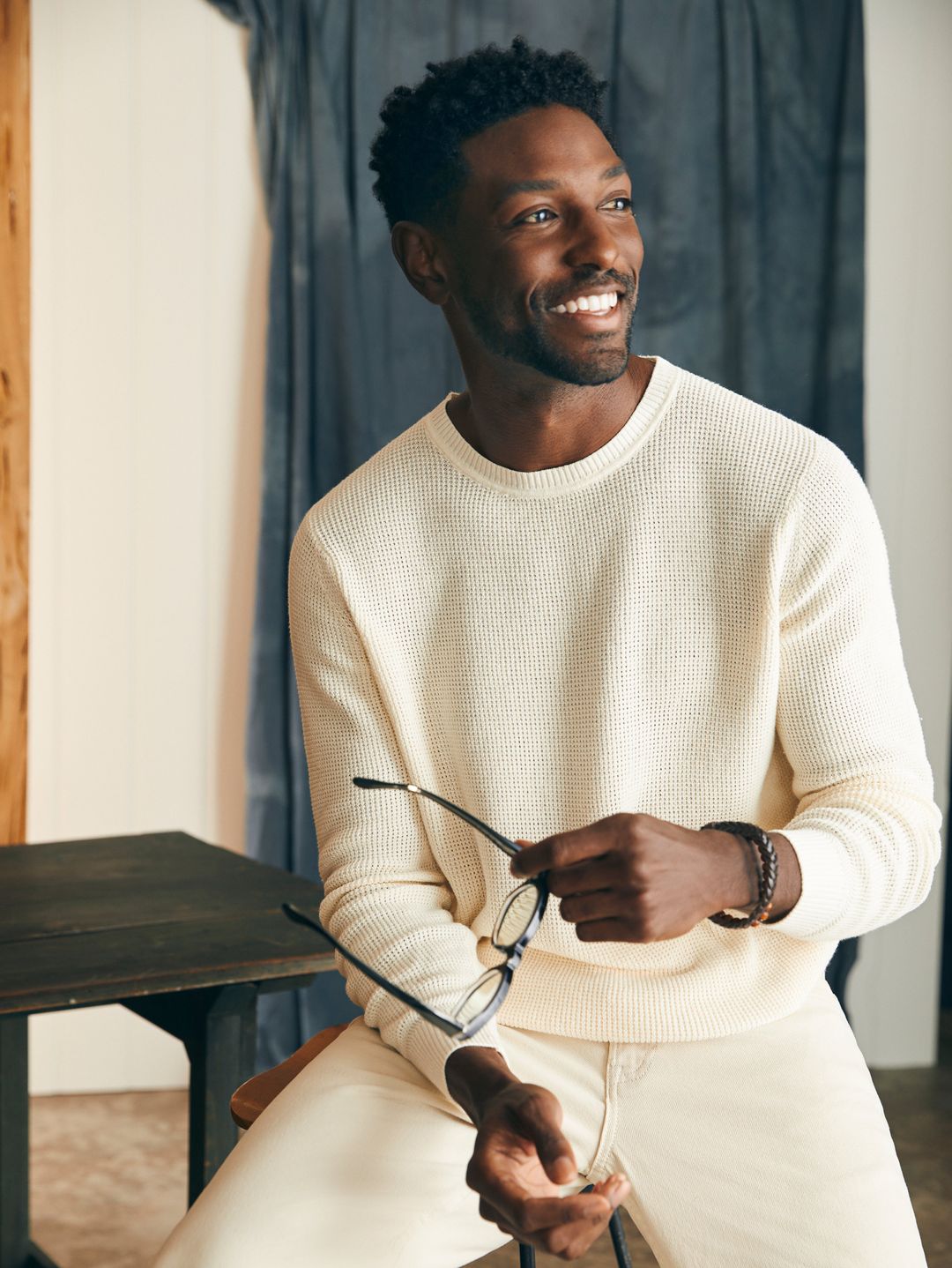 Sunwashed Crewneck Sweater - White Shell #3