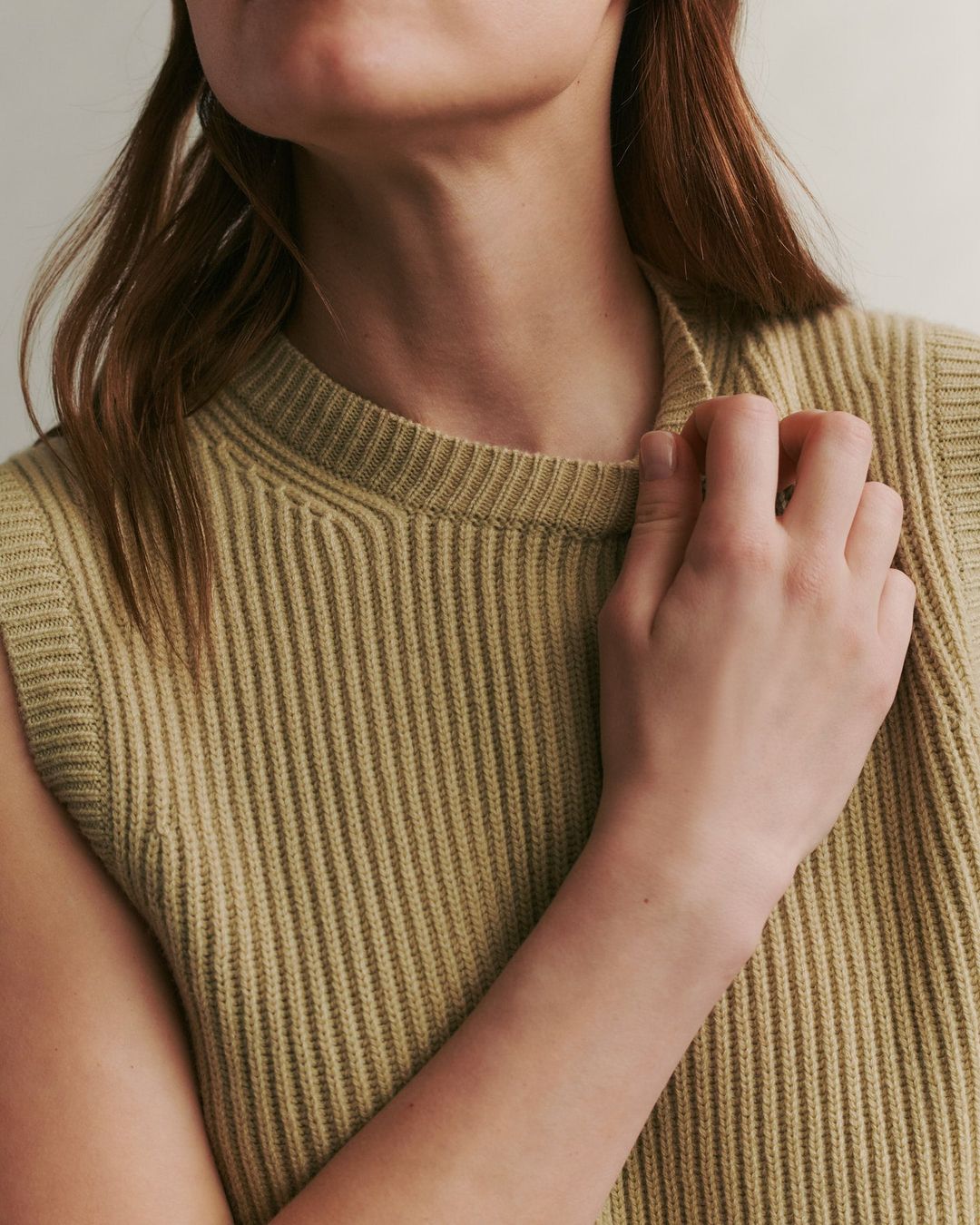 Ribbed Vest in Cashmere