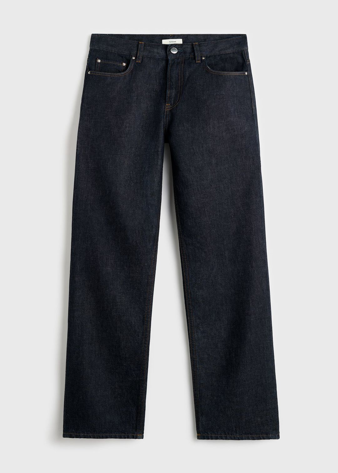 Low straight denim rinsed blue #6
