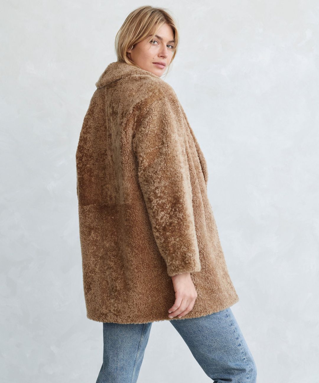 Shearling Yves Shawl Coat #4