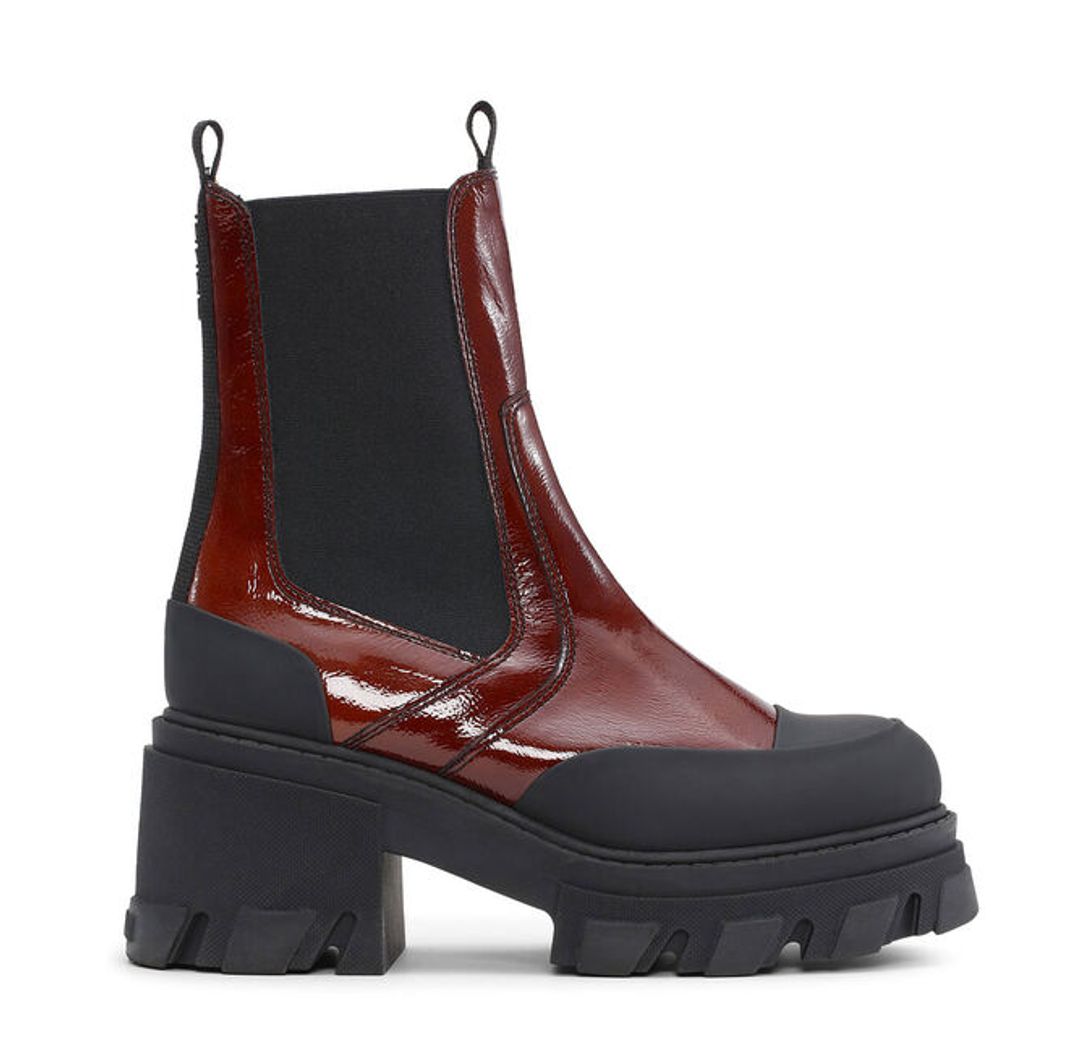Cleated Heeled Mid Chelsea Boots