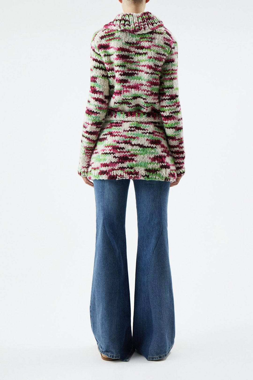 Moses Space Dye Knit Cardigan in Jewel Multi Welfat Cashmere