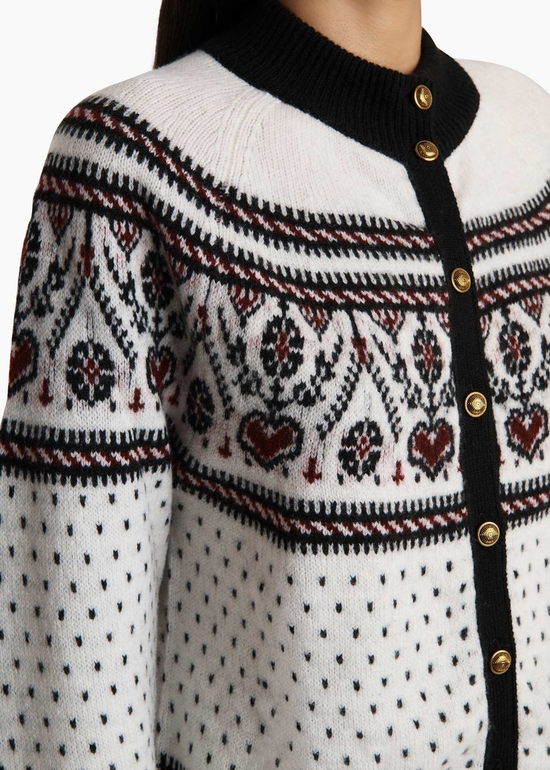 Marc Cardigan in Ivory and Red Multi #6