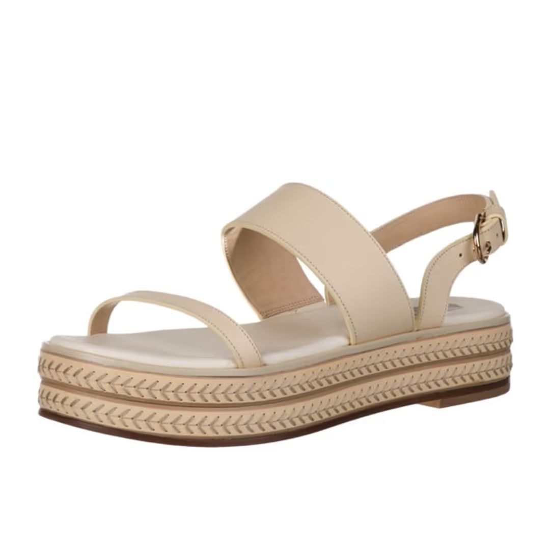 Cream Leather Espadrilles