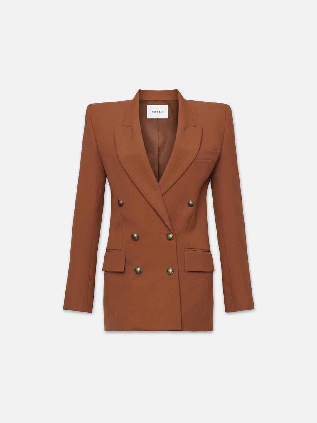 Double Breasted Slim Blazer -- Tawny