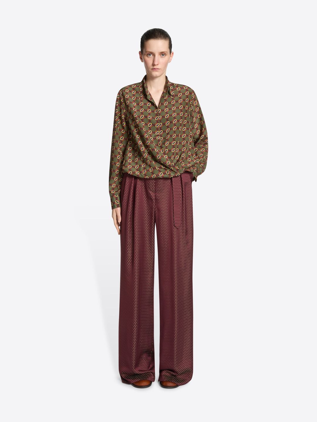 Belted jacquard trousers #2
