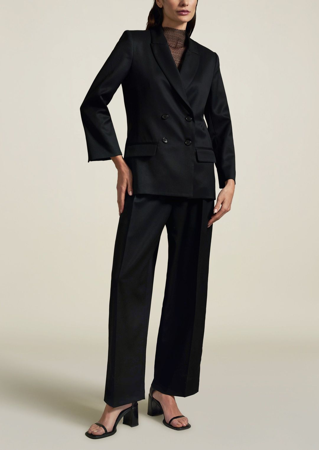 Boxy Tuxedo Blazer in Black #3