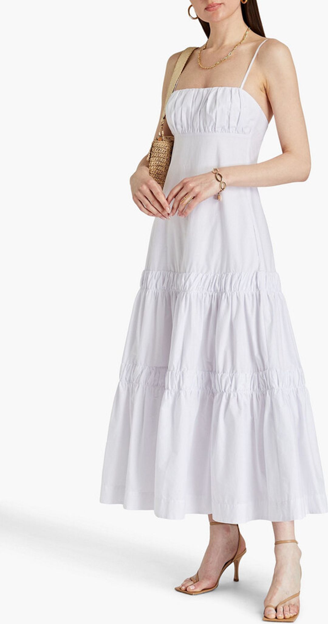 Didi gathered cotton-poplin maxi dress