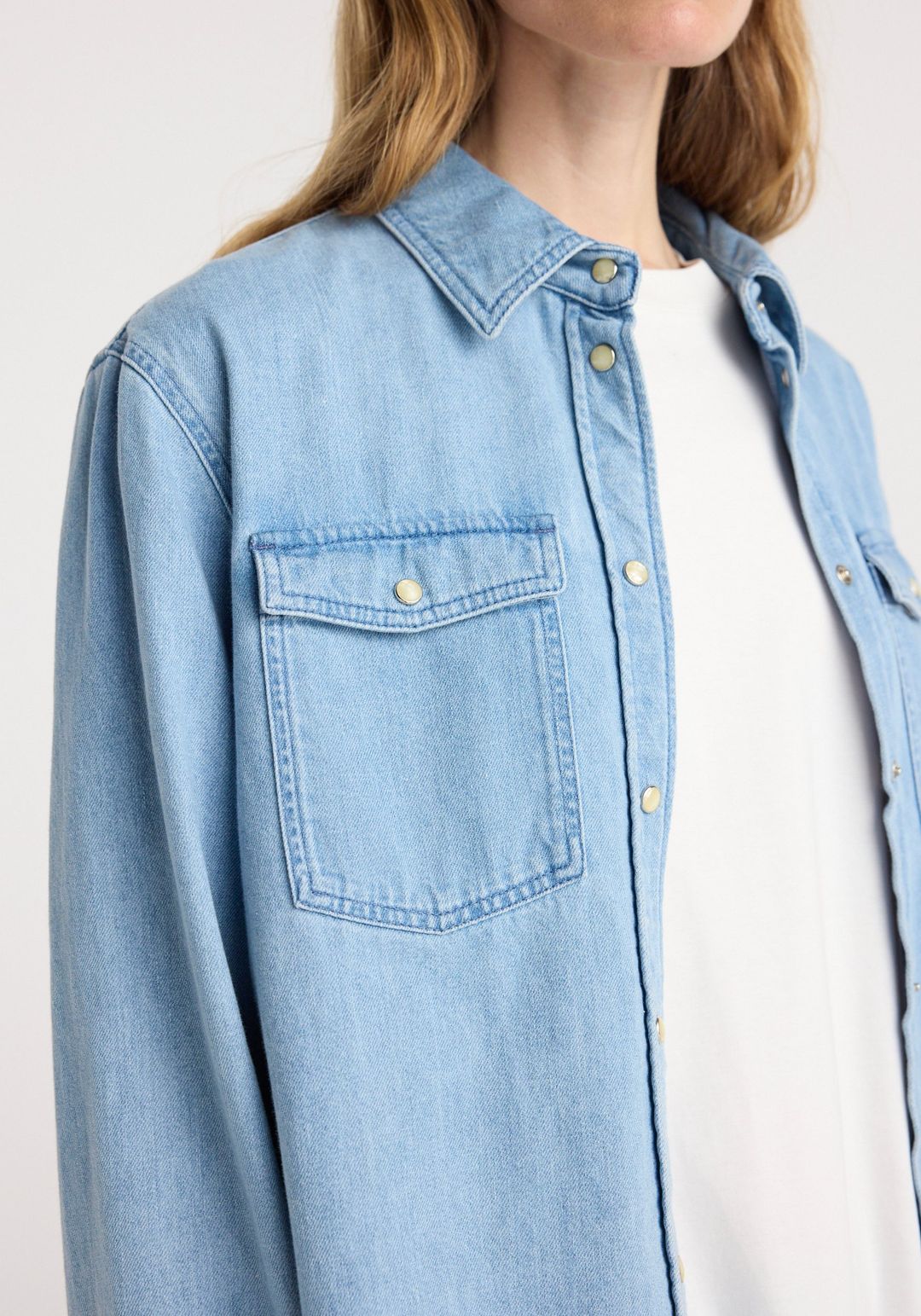 Western denim shirt | classic blue #4
