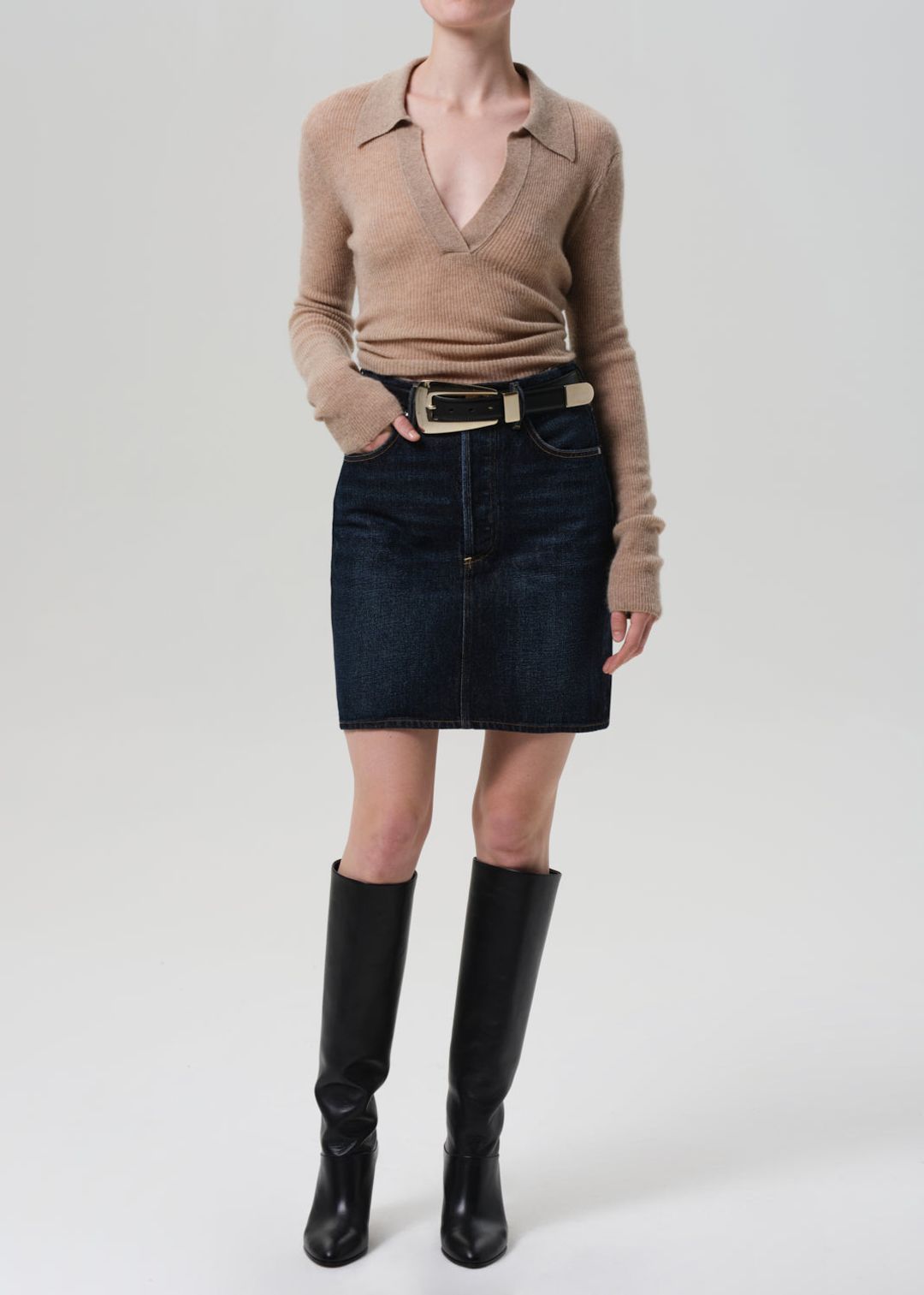 Etta Pencil Skirt in Deep Azure