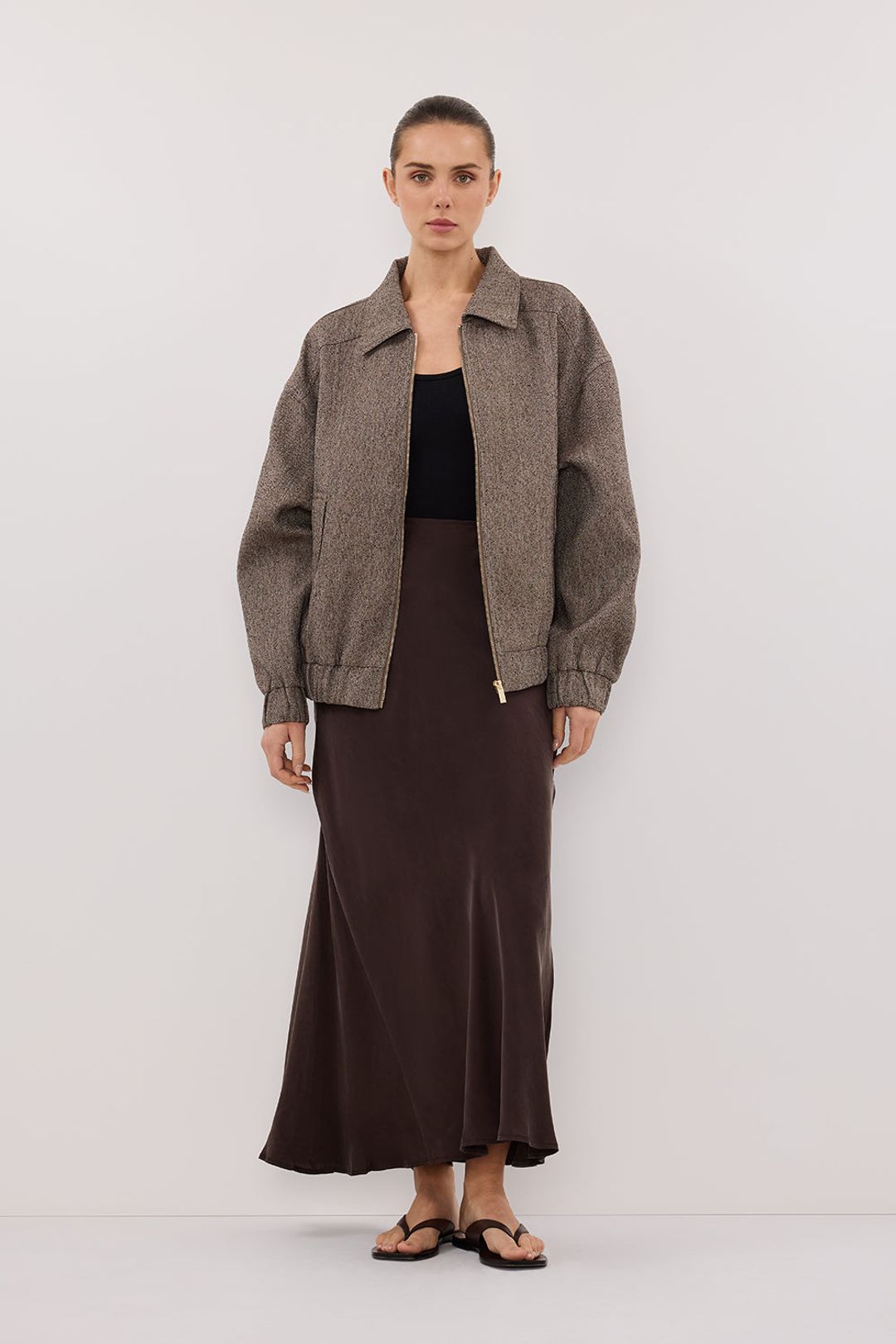 FRANKIE CHOC TWEED BOMBER JACKET #7