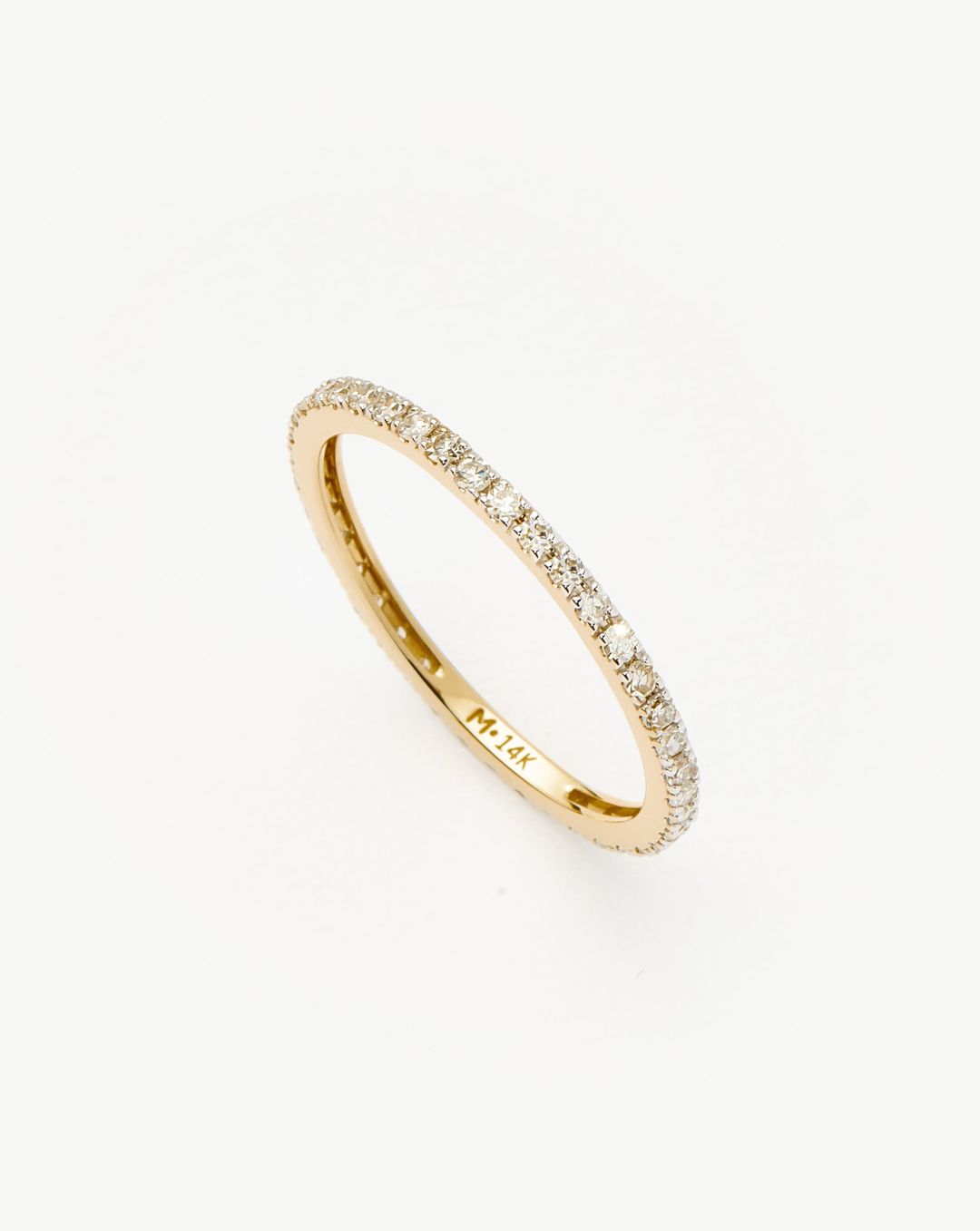 Fine Slim Eternity Ring | 14ct Solid Gold/Diamond
