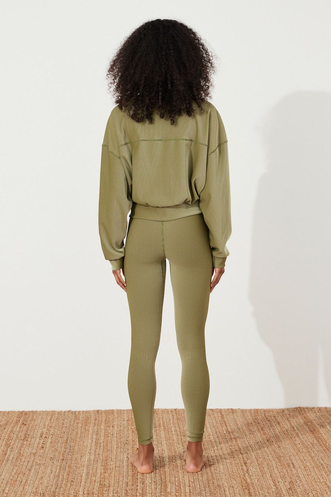 Stripe Rib Jacket - Olive #7