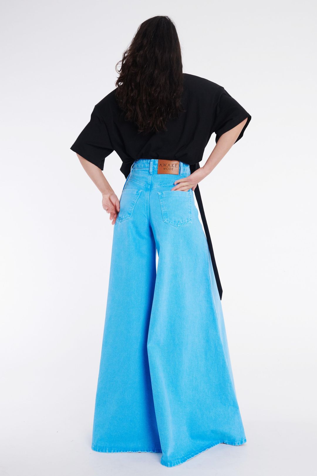 Super Wide Leg Mirror Jeans Bright Blue #4