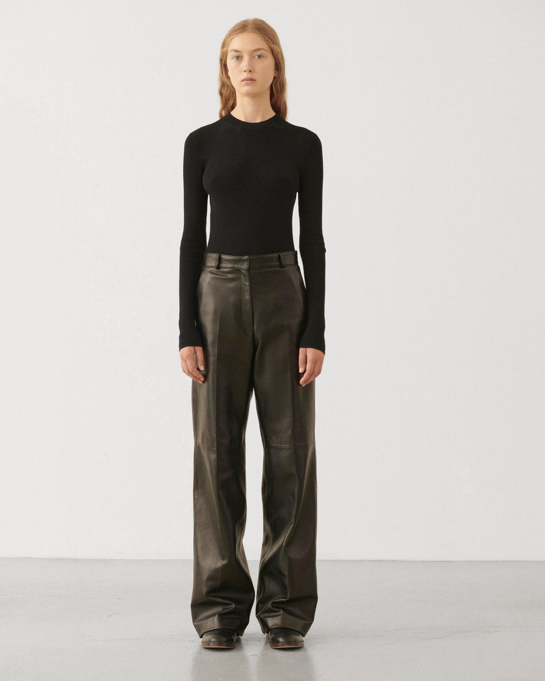 Audrey Trousers in Leather- Black