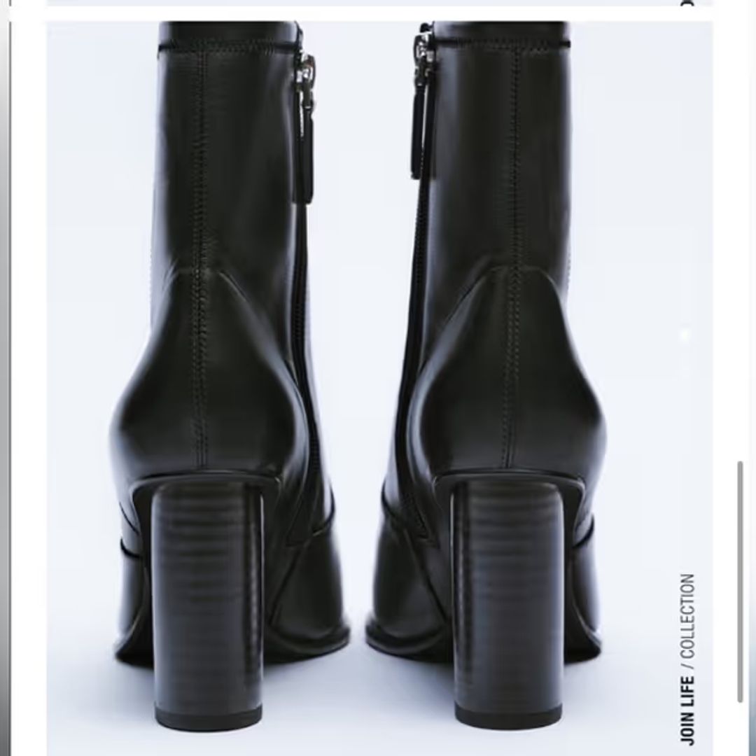 Zara black heeled ankle booties #2