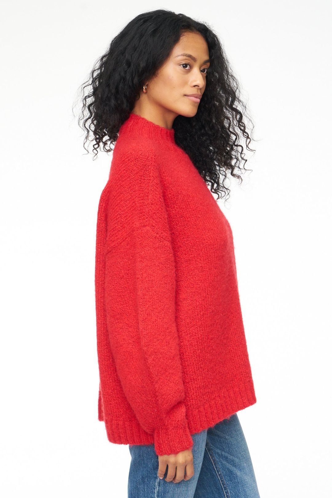 Carlen Mock Neck Sweater - Scarlet #3