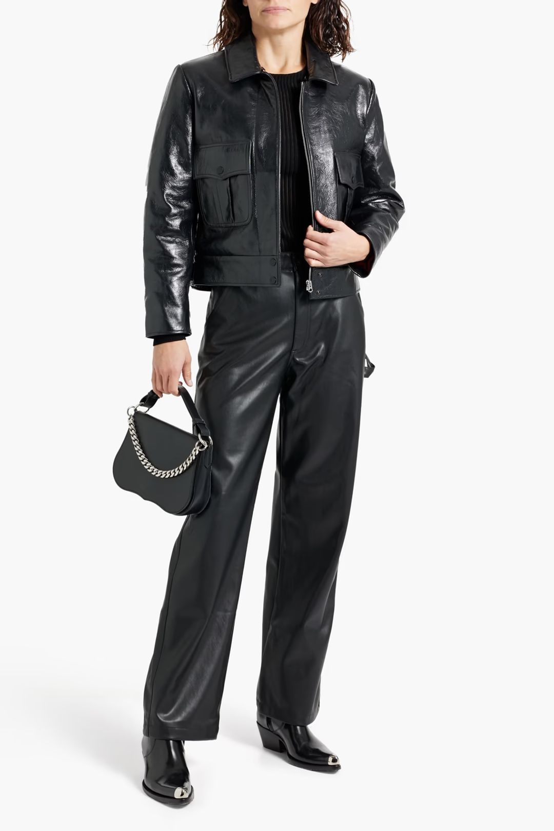 Colton shearling-trimmed leather jacket #4