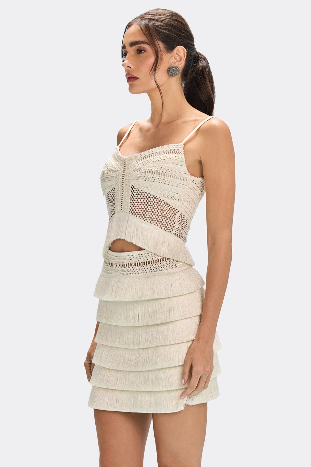 RADIANT FRINGE MINI SKIRT