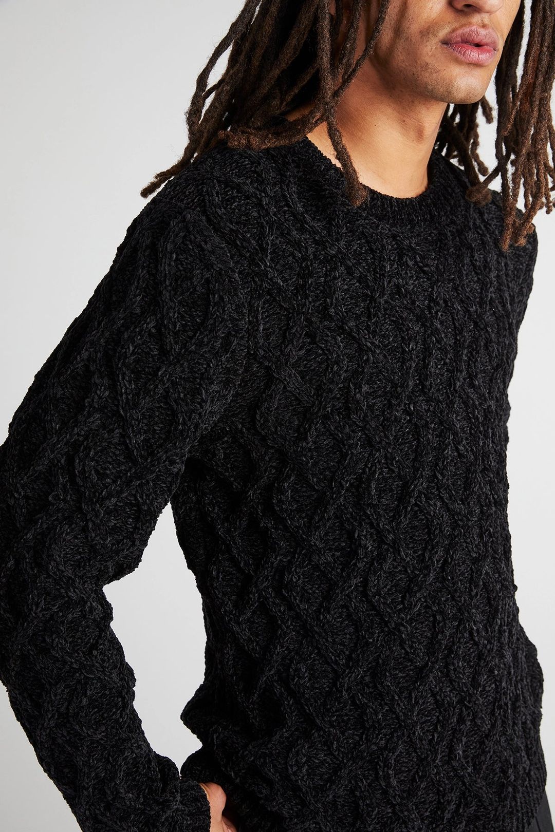 CREWNECK SWEATER | BLACK CABLE #6