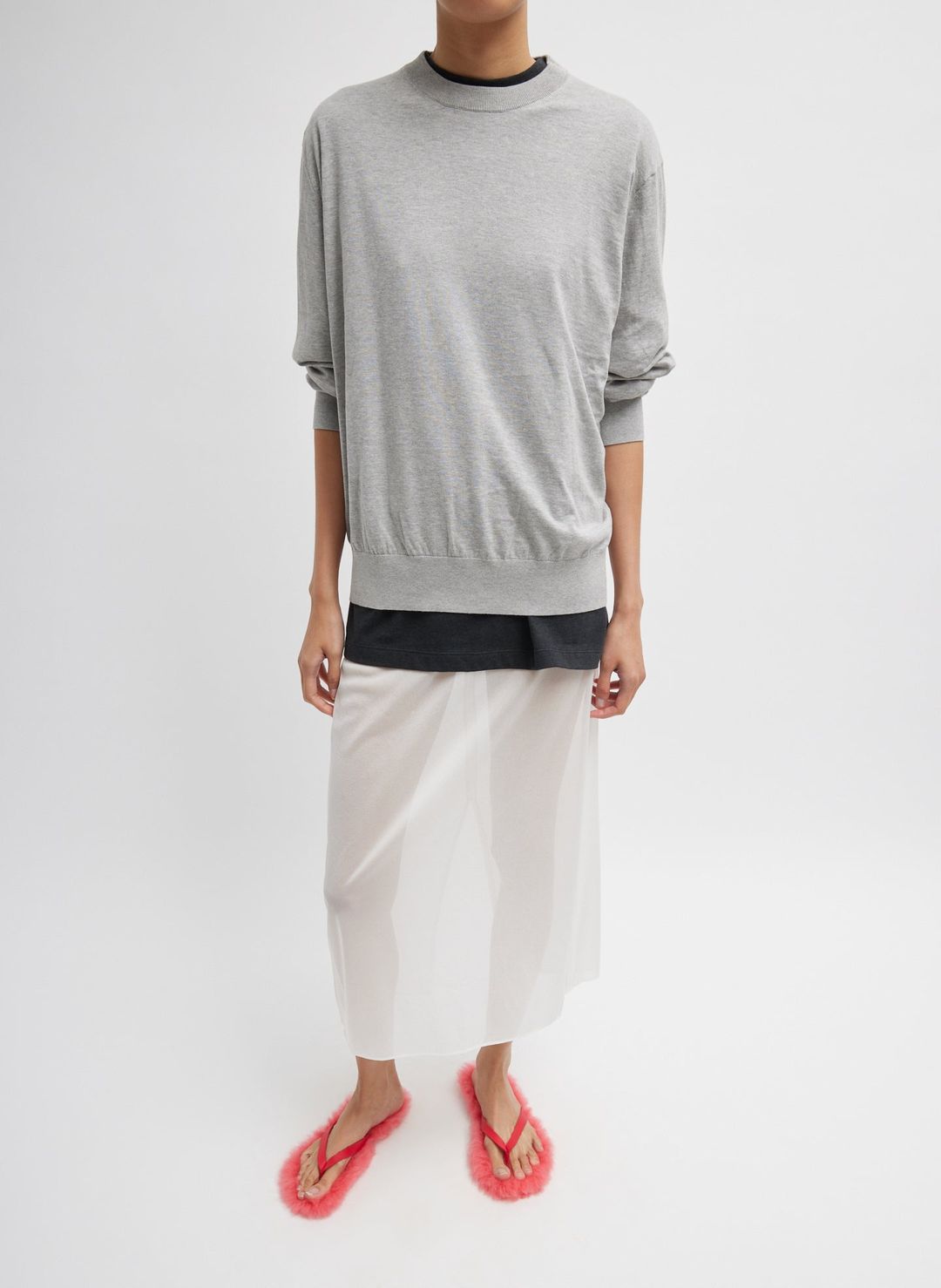 Sheer Gauze Maxi Pencil Skirt #4