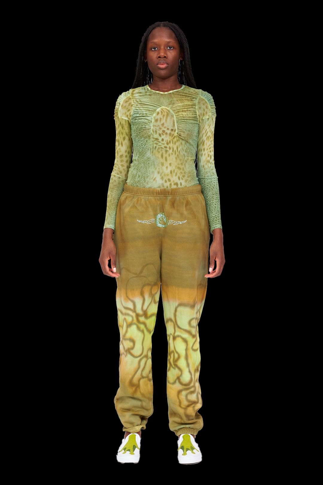 BEIGE COW RHINESTONE SWEATPANT #6