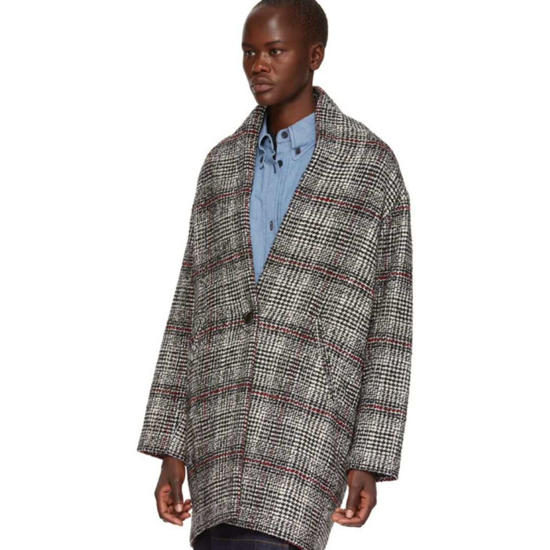 Eabrie Wool Coat in Black and White #5