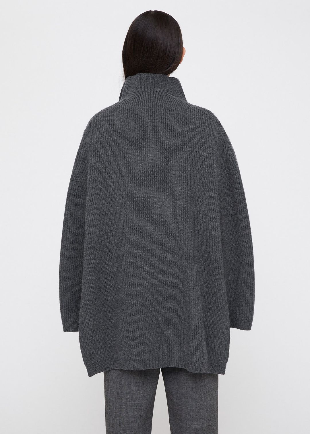 Fisherman zipper knit dark grey mélange #3