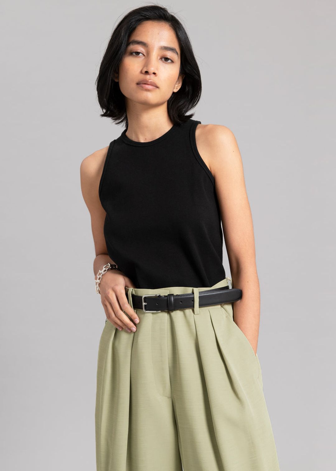 Port Pleated Pants - Sage #9