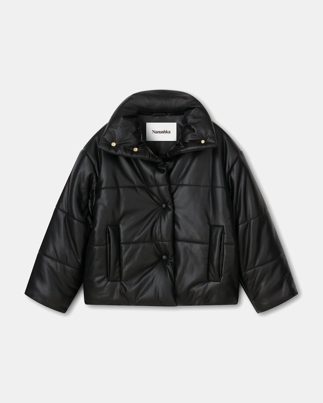 Hide - Okobor™ Alt-Leather Puffer Jacket - Black #4