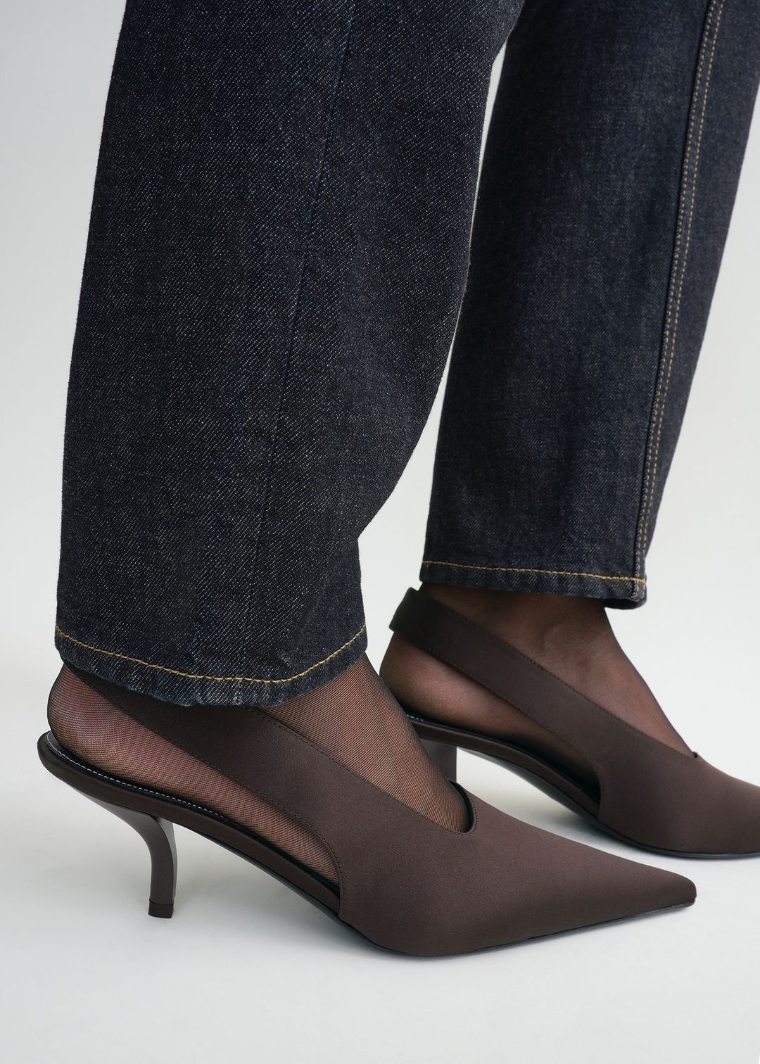 Classic satin slingbacks espresso #3