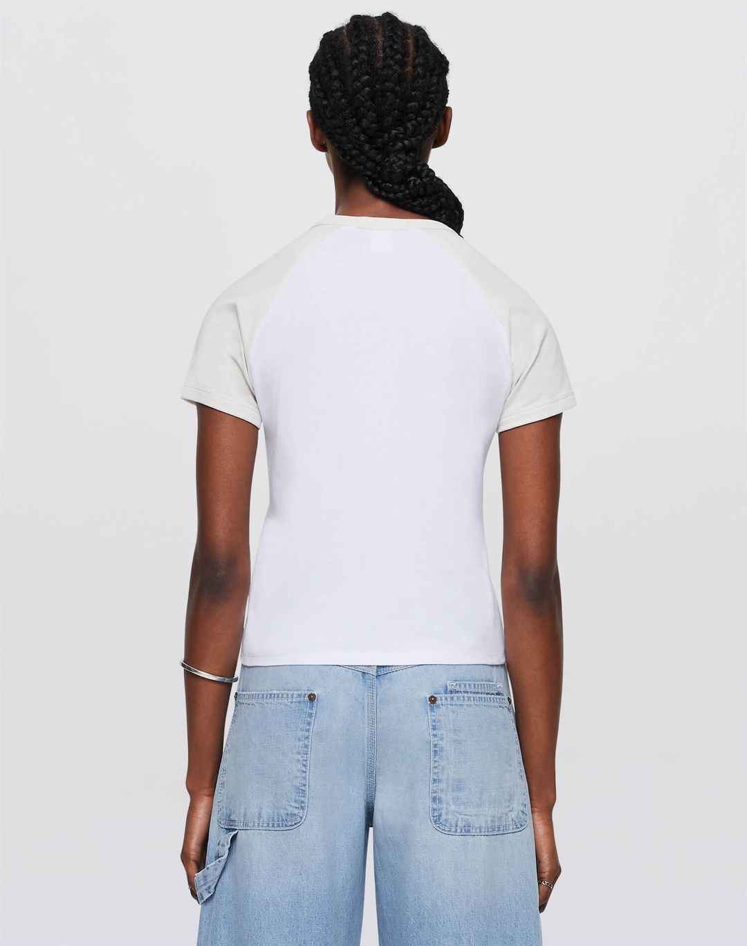 Hanes Raglan Baseball Tee - White Mix #5