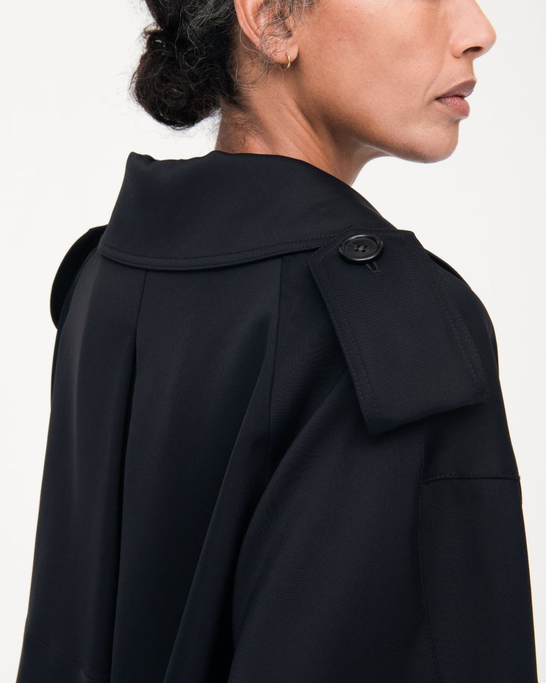Fluid Cropped Trench | Black #6