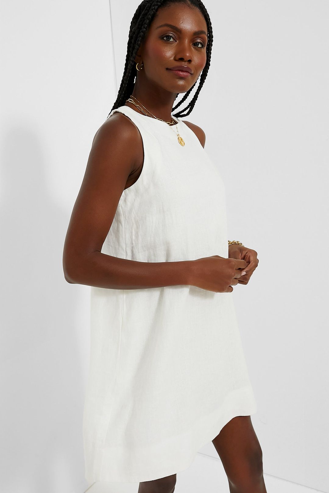 White Linen Pauline Dress #4