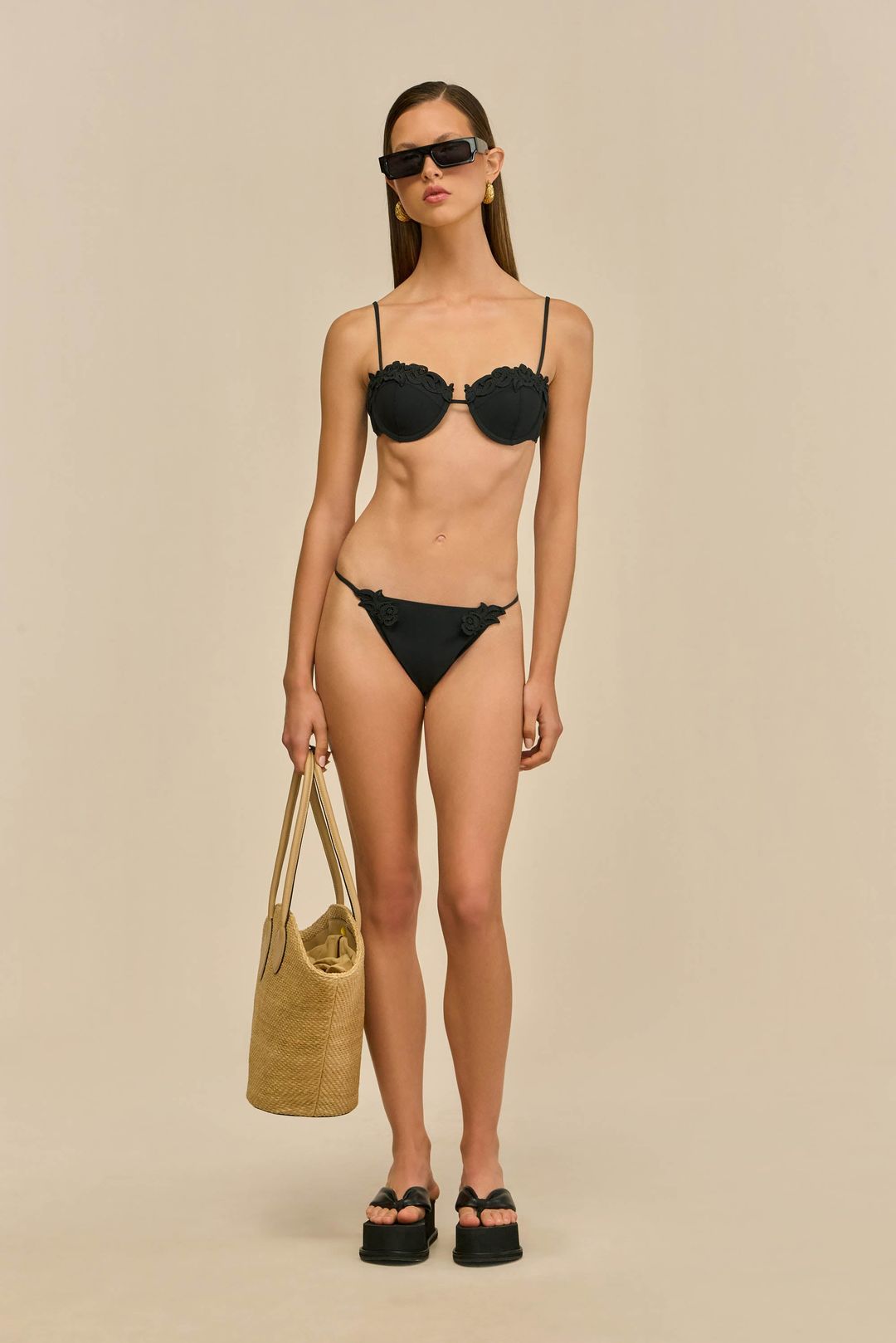 GRETA BIKINI TOP - BLACK