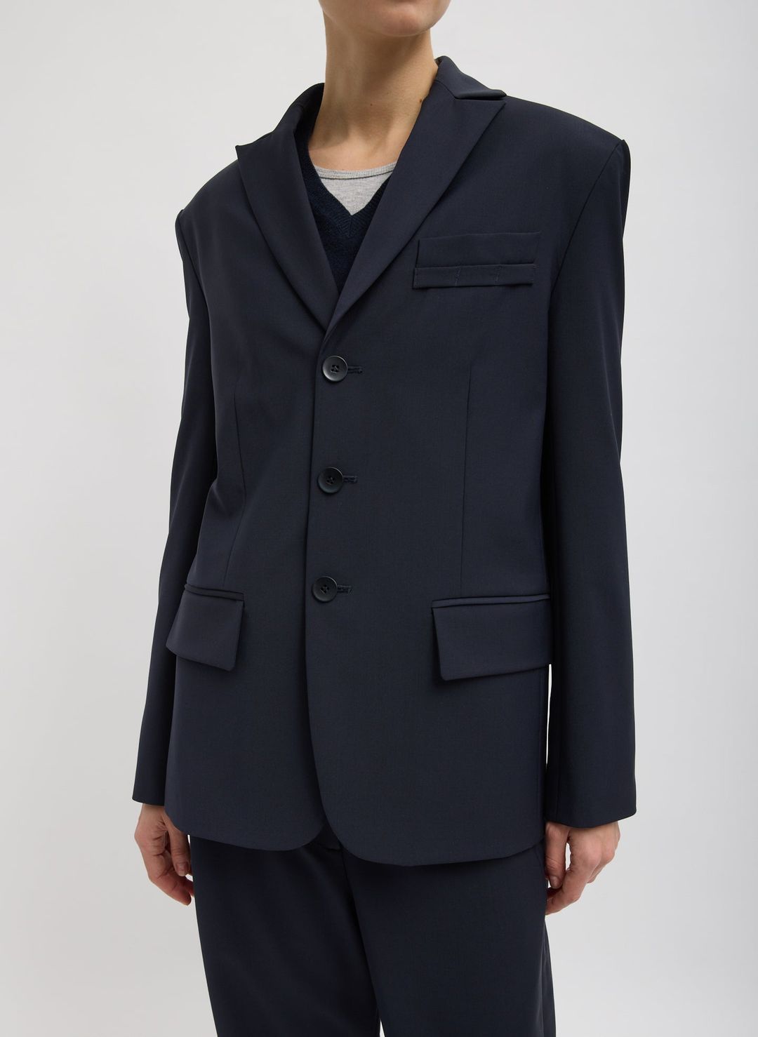 Tropical Wool Dennis Cutout Blazer #6